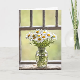 Land Birthday Daisy Bouquet Karte