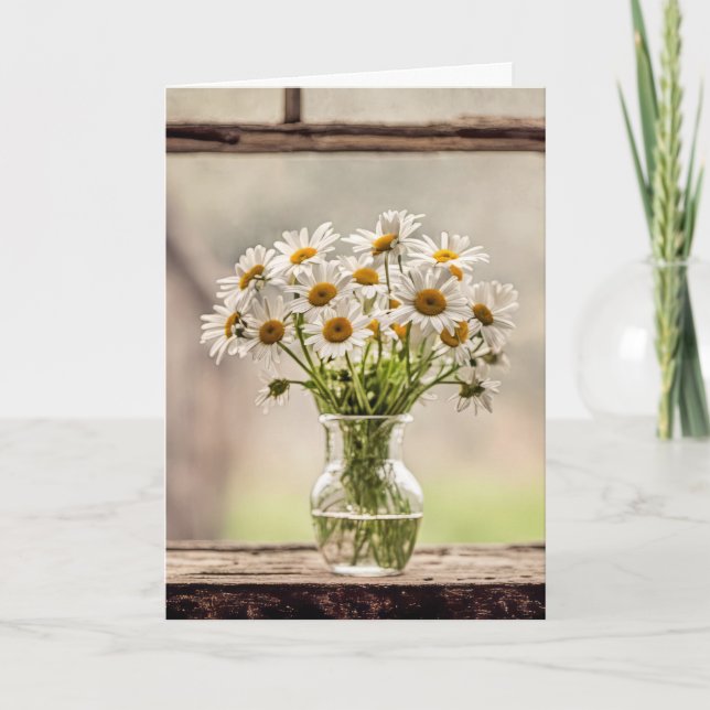 Land Birthday Daisy Bouquet Karte (Vorderseite)