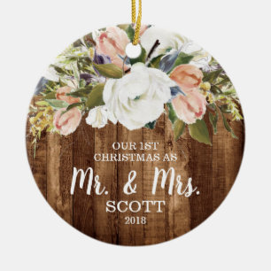 Land-Blumenerstes Weihnachtsverheirateter Herr u. Keramik Ornament