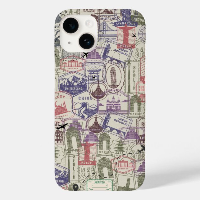 Land Briefmarke — Mobilfunk Case-Mate iPhone 14 Hülle (Rückseite)