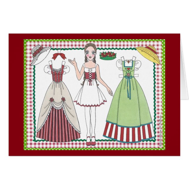 Land-Charme-Papier-Puppen-Karte durch Alina (Vorderseite (Horizontal))