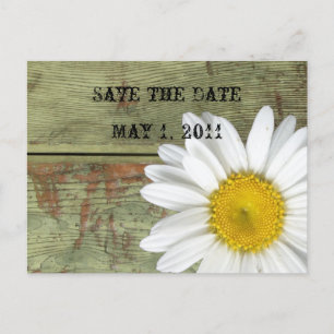Land Daisy und Stallholz Save the Date Ankündigungspostkarte