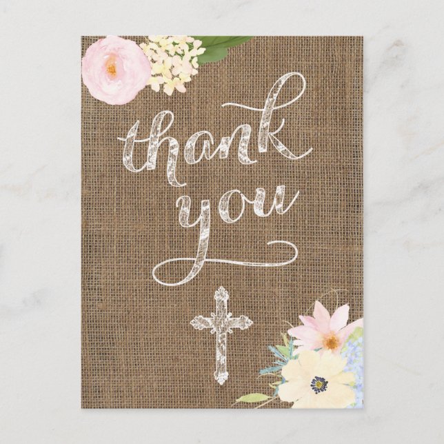 Land Dankeschön mit Heiligem Kreuz Postkarte (Vorderseite)