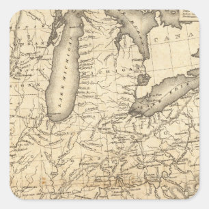 Land, das durch den Mississippi-Ostteil entwässert Quadratischer Aufkleber