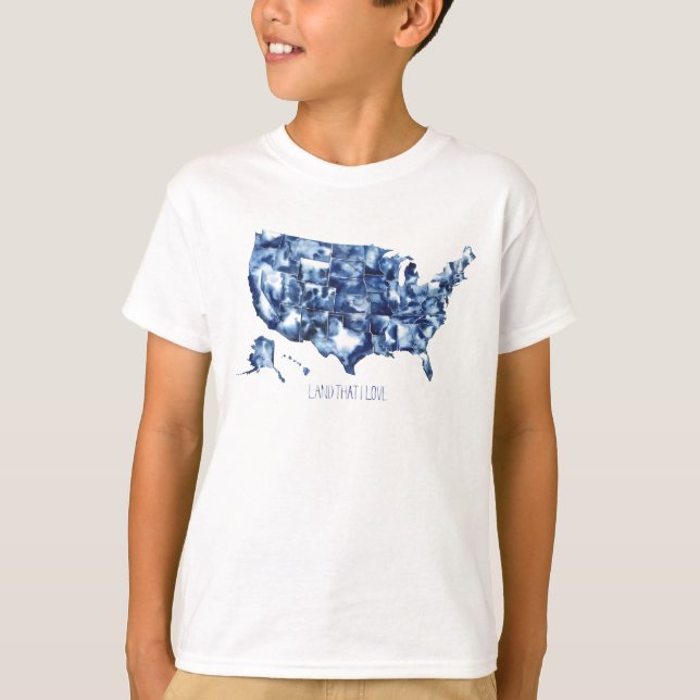 Land, das ich Liebe habe - Karte der Staaten T-Shirt (Vorderseite)