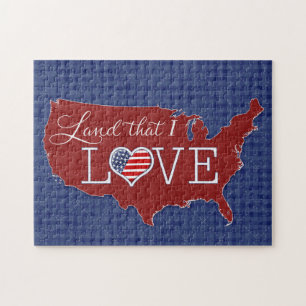 Land, das ich LIEBE - US Herz & Flagge
