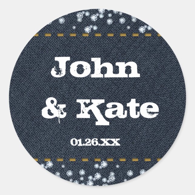 Land Denim Jean & Diamond Bling Western Sticker (Vorderseite)