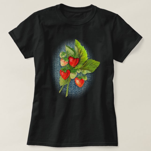 Land Denim und Erdbeeren T-Shirt (Design vorne)