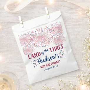 Land der Drei! 4. Juli 3. Geburtstag Party Geschenktütchen