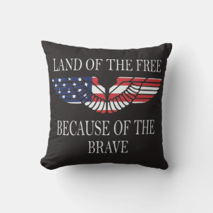 Land der "Free Red White Blue USA Flag" Kissen