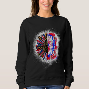 Land der Freie wegen der tapferen Leopard-Gefärbte Sweatshirt