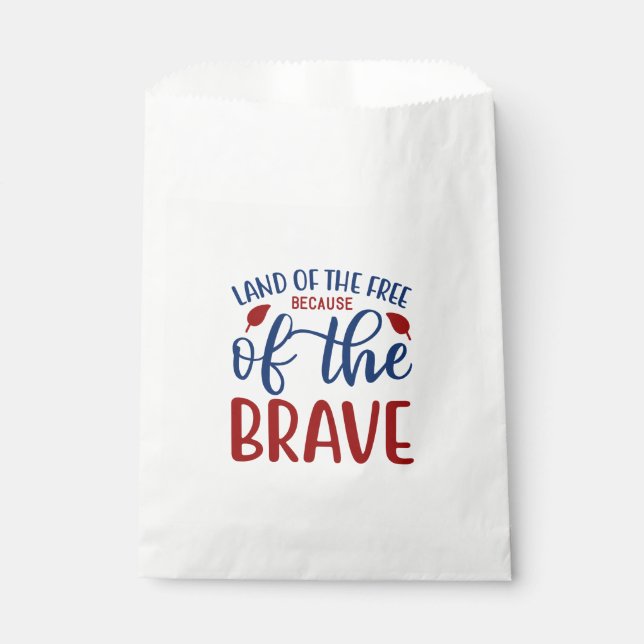 Land der Freie wegen des Brave Red Blue Geschenktütchen (Vorderseite)