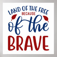 Land der Freie wegen des Brave Red Blue