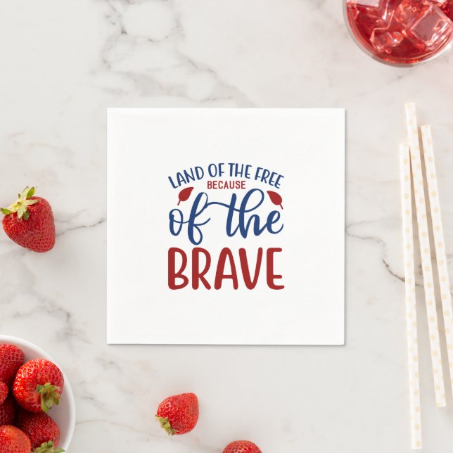 Land der Freie wegen des Brave Red Blue Serviette (Beispiel)