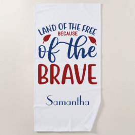 Land der Freie wegen des Brave Red Blue Strandtuch