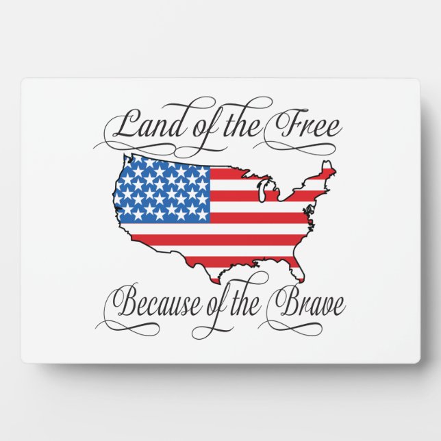Land der Freie wegen des schönen Patriotischen USA Fotoplatte (Vorderseite)