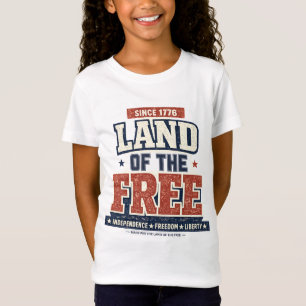Land der Freien 1776 Patriotisches Mädchen-T-Shirt T-Shirt