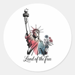 Land der Freien 4. Juli Patriotisch Runder Aufkleber