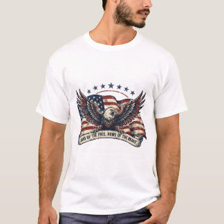 Land der Freien Amerikanische Flagge Patriotischer T-Shirt