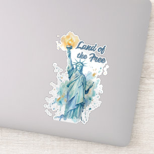 "Land der Freien - Aquarell Statue of Liberty P Aufkleber