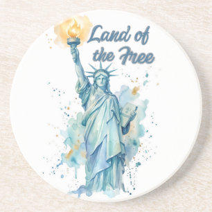 "Land der Freien - Aquarell Statue of Liberty P Getränkeuntersetzer