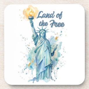 "Land der Freien - Aquarell Statue of Liberty P Getränkeuntersetzer