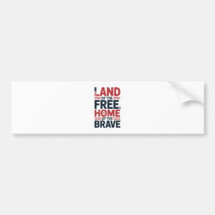 Land der Freien   Heim der Tapferen USA-Shirt Autoaufkleber