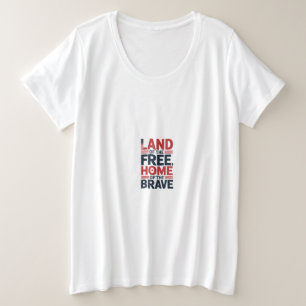 Land der Freien Heim der Tapferen USA-Shirt Große Größe T-Shirt
