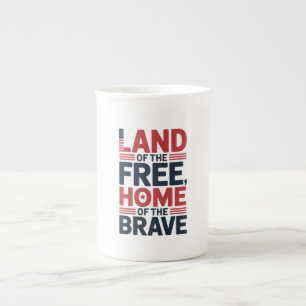 Land der Freien Heim der Tapferen USA-Shirt Prozellantasse