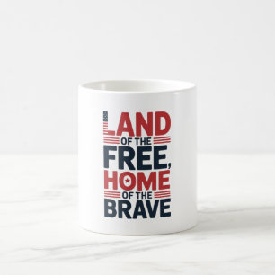 Land der Freien   Heimat der Tapferen USA-Shirt Kaffeetasse