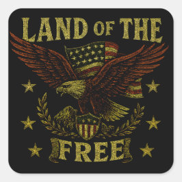 Land der Freien – Klassische amerikanische Freihei Quadratischer Aufkleber