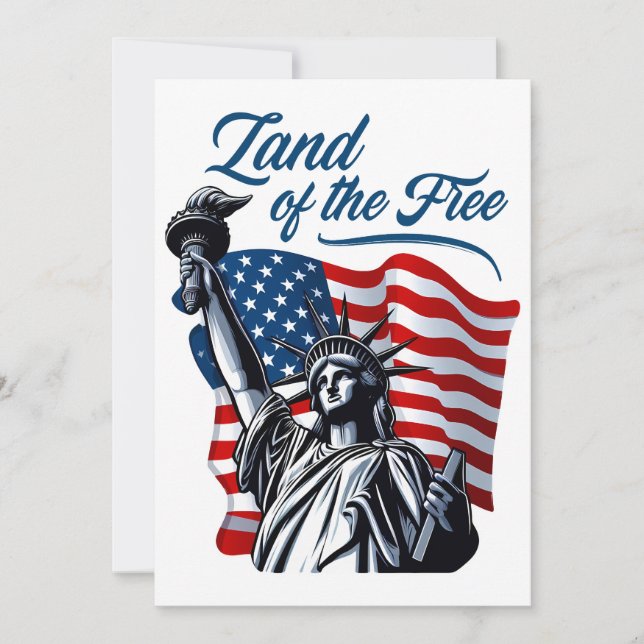 Land der Freien - Patriotisch Feiertagskarte (Vorderseite)