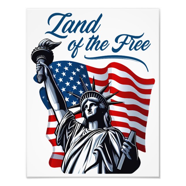 Land der Freien - Patriotisch Fotodruck (Vorne)