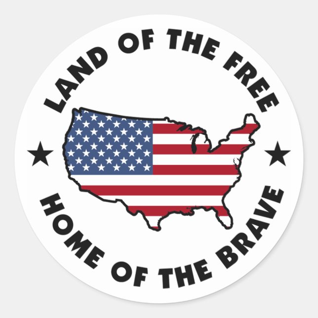 Land der freien patriotischen Sticker (Vorderseite)