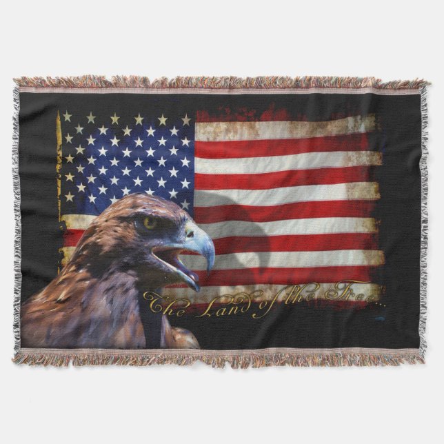 Land der Freien Patriotischen US-Flagge und Adler Decke (Vorderseite)