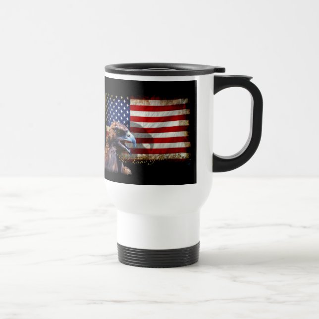 Land der Freien Patriotischen US-Flagge und Adler Reisebecher (Rechts)