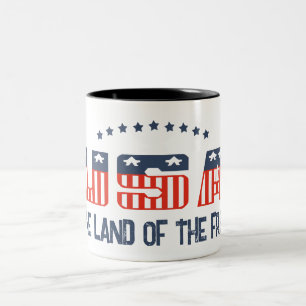 Land der Freien Patriotischer Becher Zweifarbige Tasse