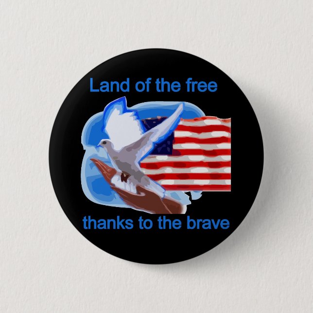 Land der freien T-Shirts und der Geschenke Button (Vorderseite)