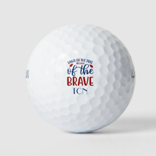 Land der Freien wegen der Tapferen Rot Blau Golfball