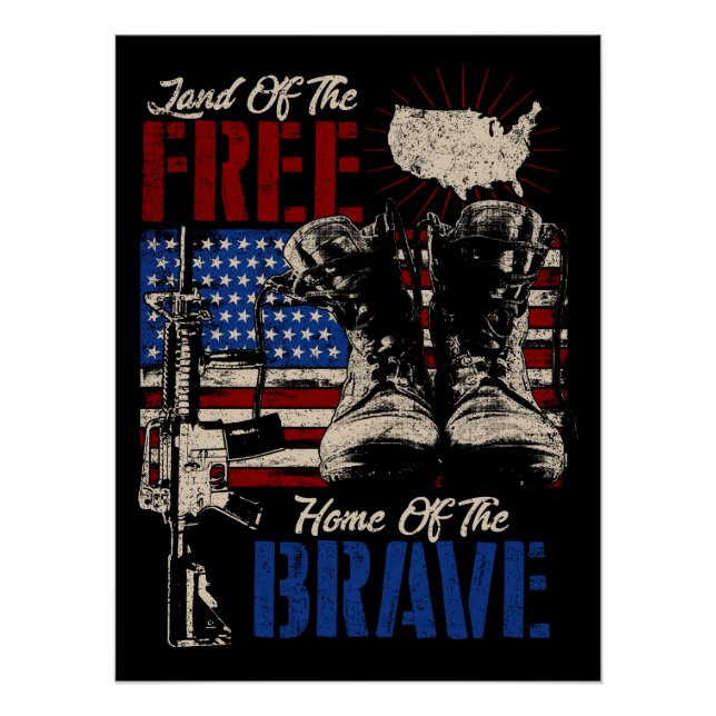 Land der freien Zuhause der Brave Poster (Vorderseite)