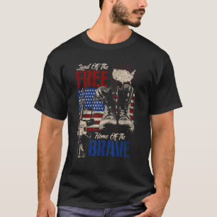 Land der freien Zuhause von tapferen US-Kriegsvete T-Shirt