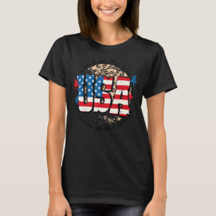 Land der Freiheit wegen der tapferen US-Flagge Leo T-Shirt