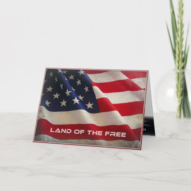 Land der Gratis-Veteranen-Tageskarte Dankeskarte (Vorderseite)