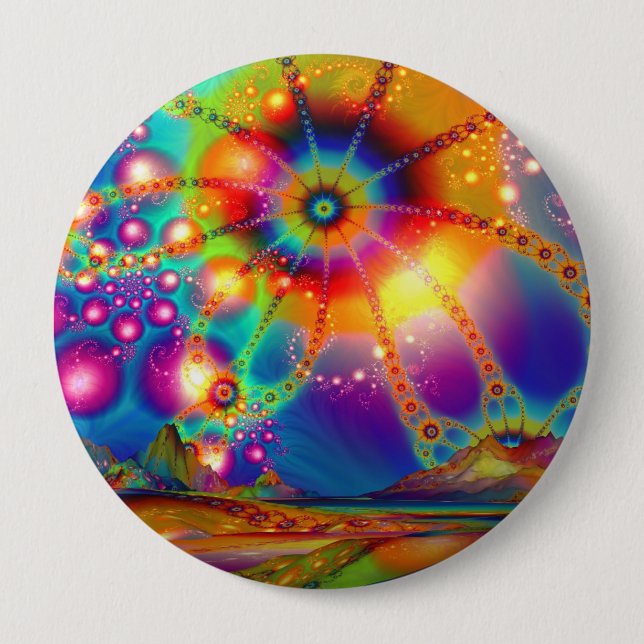Land der psychedelischen Beleuchtungen Button (Vorderseite)