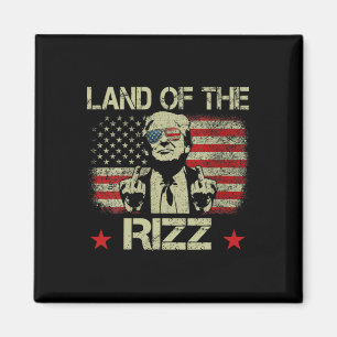Land Der Rizz Lustig Patriotisch Trump 4. Juli Magnet