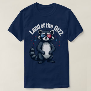 Land der Rizz Trump Waschbär 4. Juli Satire T-Shirt