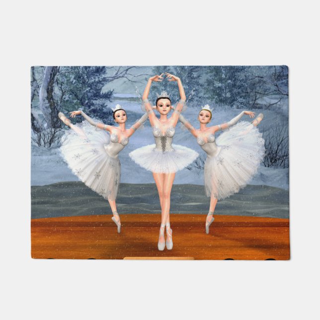 Land der Schnee-Nussknacker-Tanzen-Ballerinen Fußmatte (Vorderseite)