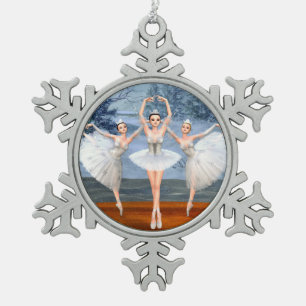Land der Schneestanztanzen Ballerinas Schneeflocken Zinn-Ornament