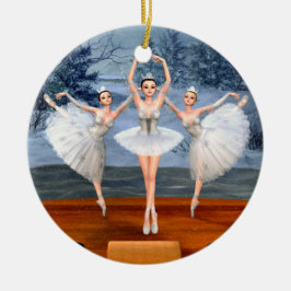 Land der Schneetänze Ballerinas Keramik Ornament