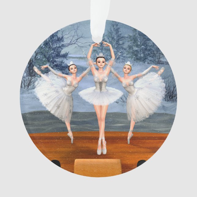 Land der Schneetänze Ballerinas Ornament (Vorderseite)